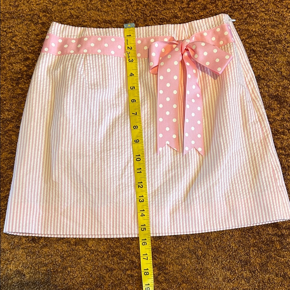 Molly B Pink and White Mini Skirt with Polka Dot Bow - Picture 2 of 6